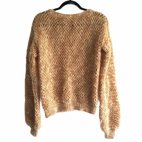 HAND KNIT Oversized Wool Chunky Knit Long Sleeve Sweater M - Picture 2 of 5